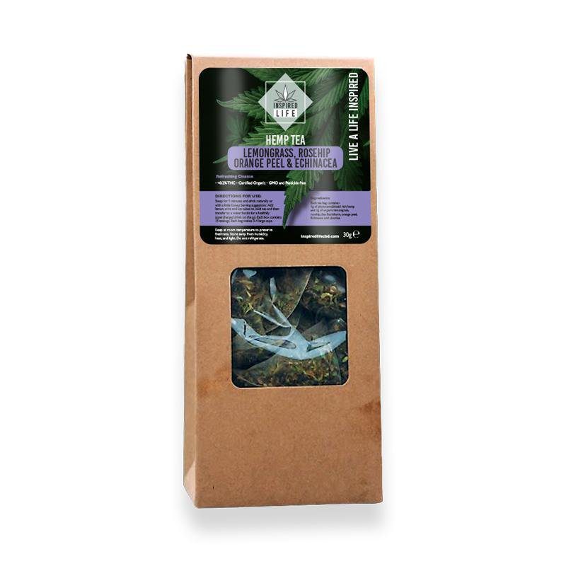 CBD Tea - 50mg Per Bag - Chamomile Tea - Kenyan Black Tea - Jasmine & Green Tea - Lemongrass, Rosehip, Orange Peel & Echinacea. - Inspired Life CBD