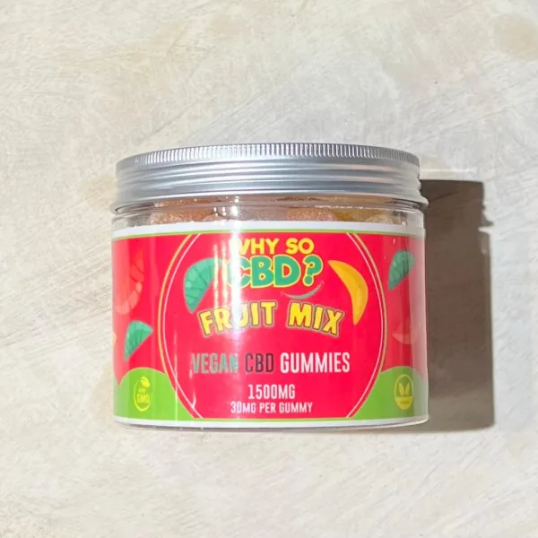 A jar of Why So CBD? Gummies 500mg CBD per pack