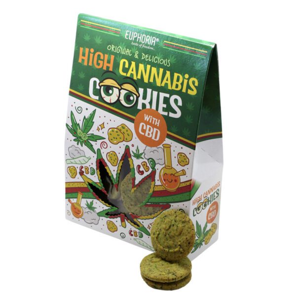 A pack of Euphoria High Cannabis Cookies with CBD